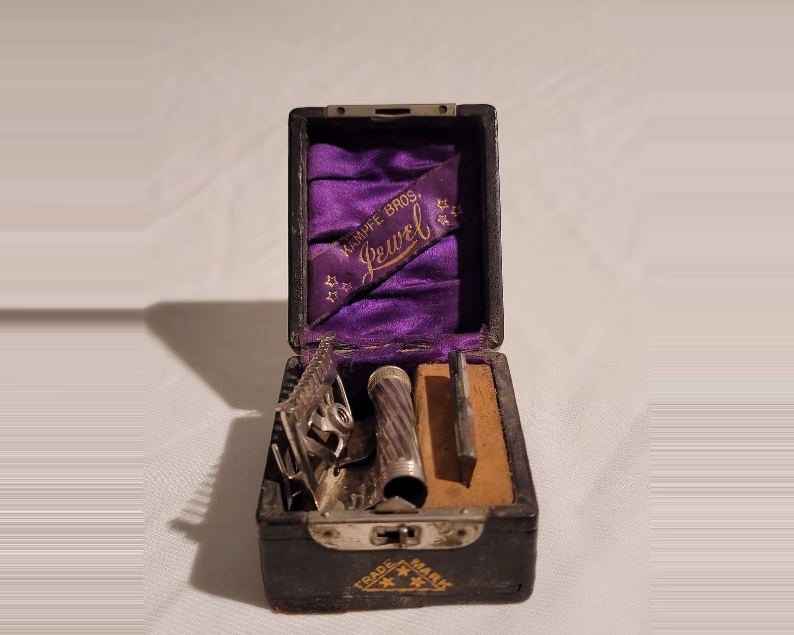 Antique coffret à barbe de voyage fin 19eme